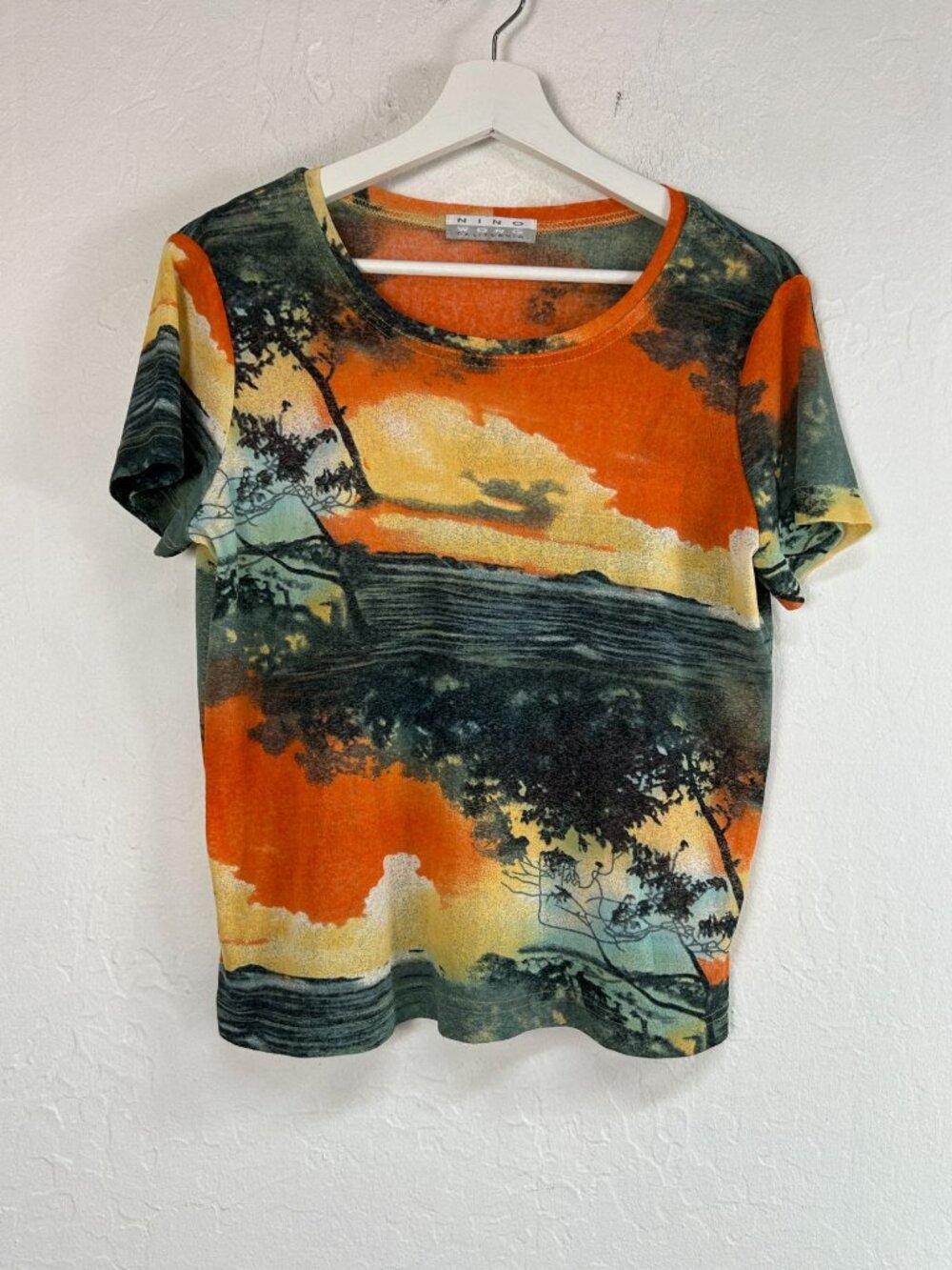 Nino Wong California Womens Scenic Graphic Print Short Sleeve T-Shirt Multicolor